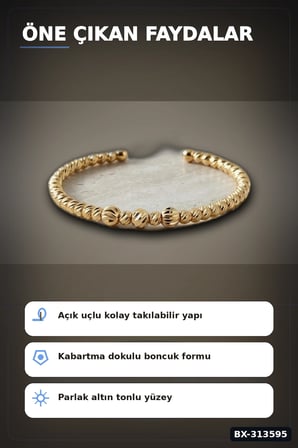Pirinç Ton Dorika Model Kadın Bileklik - Tekli Paket Takı Aksesuar BX-313595
