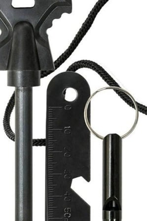 SOS Düdüklü 4x11 cm Magnezyum Çakmaktaşı Ateş Başlatma Kiti - Kampçılık BX-313526
