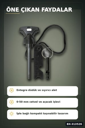 SOS Düdüklü 4x11 cm Magnezyum Çakmaktaşı Ateş Başlatma Kiti - Kampçılık BX-313526