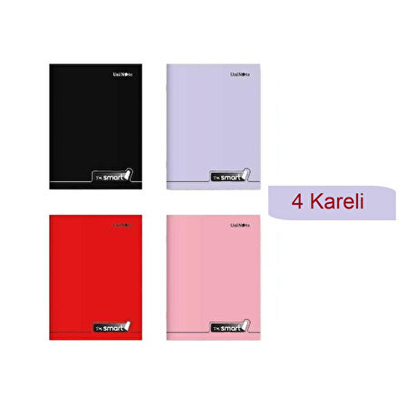 Çınar Im Smart A4 40 Yaprak Plastik Kapak Dikişli Defter Kareli 4 Adet