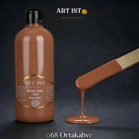 ART IST Kendinden Vernikli PLUS Su Bazlı Akrilik Boya 500 ml - 068 Orta Kahve