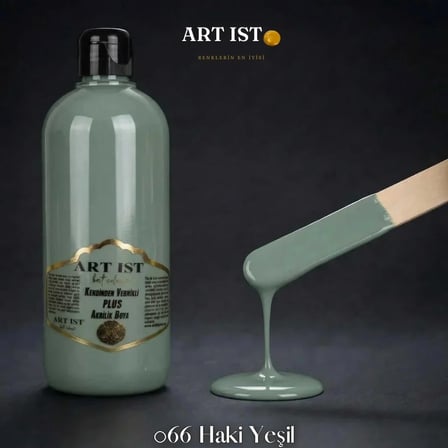 ART IST Kendinden Vernikli PLUS Su Bazlı Akrilik Boya 500 ml - 066 Haki Yeşil