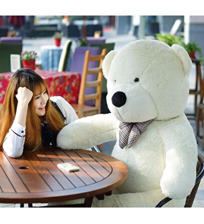 140 cm Papyonlu Sevimli Peluş Ayı - Sevgiliye Özel Hediye