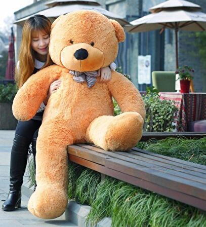 140 cm Papyonlu Sevimli Peluş Ayı - Sevgiliye Özel Hediye