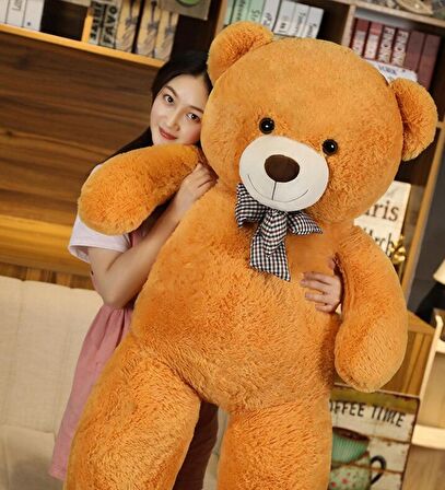 140 cm Papyonlu Sevimli Peluş Ayı - Sevgiliye Özel Hediye