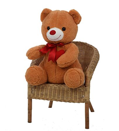 Sevgiliye Özel HEDİYE - 80 cm Kalp Tutan, Oturan Sevimli Peluş Ayı