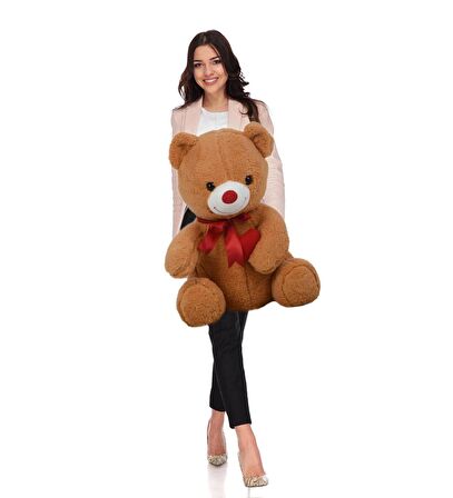 80 cm Kalp Tutan, Oturan Sevimli Peluş Ayı - Sevgiliye Özel HEDİYE