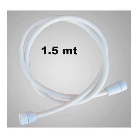 S'82 Duş Hortumu Plastik Boru 1/2X1/2 150 cm Beyaz Örgülü