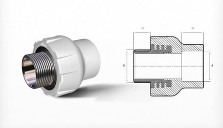 S'82 PPRC Erkek Adaptör 50x1 1/2 Gri