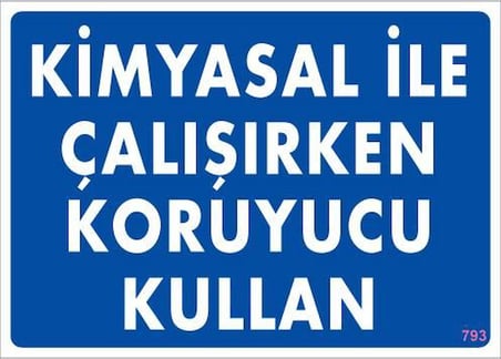 S'82 Kimyasal Koruyucu Kullan Uyarı Levhası 25x35 cm