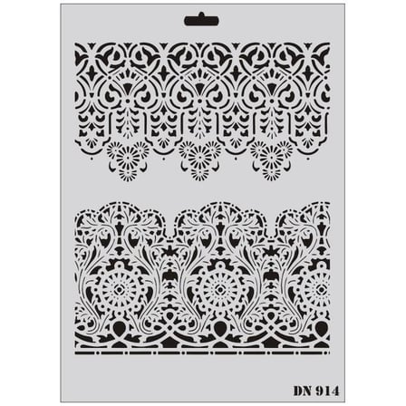 S'82 Rich Dantel Seri DN-914 Stencil Dekoratif Sticker 35x25 cm