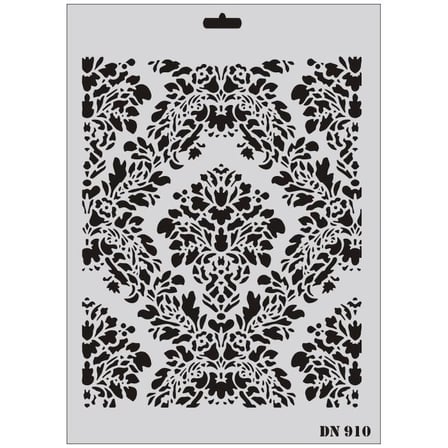 S'82 Rich Dantel Seri DN-910 Stencil 35x25 cm Dekoratif Sticker Gri - Beyaz Özel Tasarım
