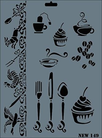 Rich New Seri N-149 Stencil 35x25 cm