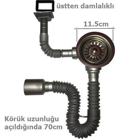 S'82 Körüklü Taşımalık Evye Sifonu 50 mm