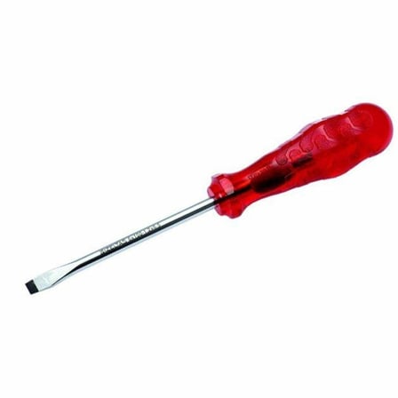 İzeltaş 4100 Tornavida Düz Uçlu 6x125 Krom Vanadyum Selüloz Asetat Saplı
