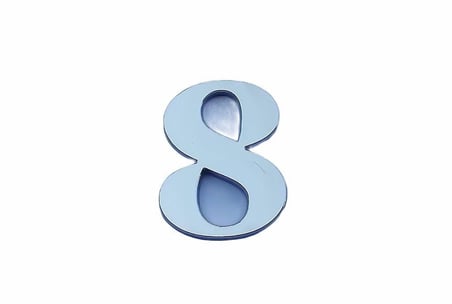 S'82 Rakam 8 Dekoratif Sticker Krom 8,5 cm