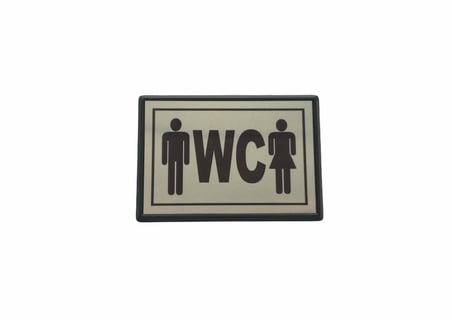 S'82 Dekoratif Sticker WC Yönlendirme Bay Bayan Gümüş 10x7 cm