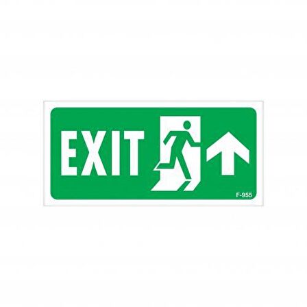 Exit Yukarı Sağ Ok İşaretli Uyarı Levhası 17,5x25 KOD:955