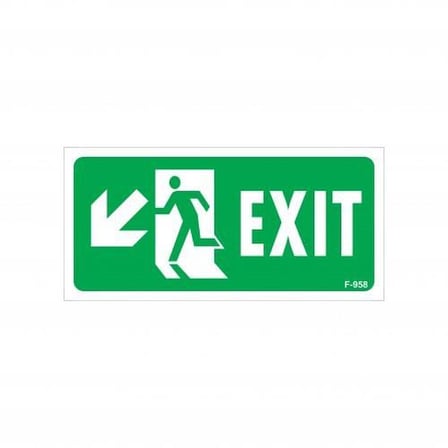 S'82 958 Exit Sol Aşağı Uyarı Levhası 17,5x25 cm PVC