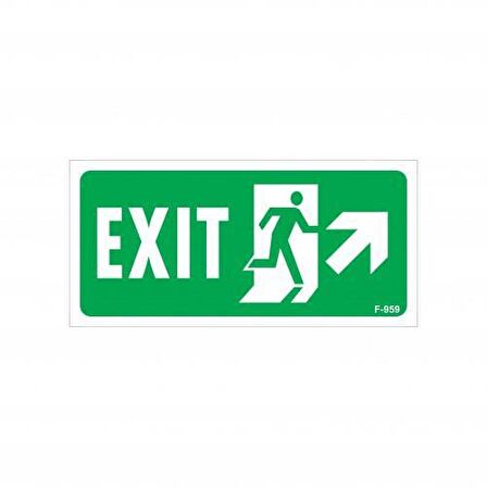 Exit Sağ Yukarı Uyarı Levhası 17,5x25 KOD:959