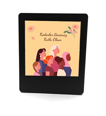 Kadınlar Gününe Özel İnstagram Çerçeve & Papatya Desenli Bambulu Fincan & Kokulu Bardak Mum & 2 Adet Tek İçimlik Türk Kahvesi Hediye Seti