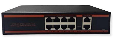 8 Port PoE Switch 2 Uplink - 8 Port PoE Switch 8+2 150W Watt