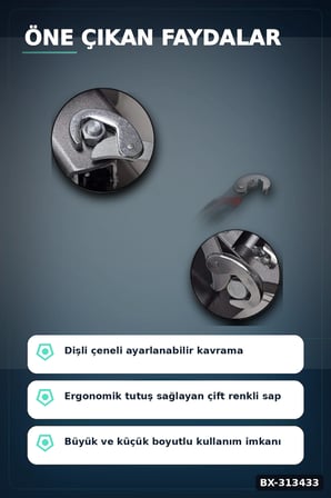 8-32mm Ayarlanabilir Çift Taraflı Akıllı Anahtar Seti - 2 Parça Kombine El Aleti BX-313433