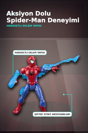 Marvel Spider-Man ActionVerse 12 cm Aksiyon Figürü - Hareketli Eklem ve Aksesuarlı Süper Kahraman Oyun Seti