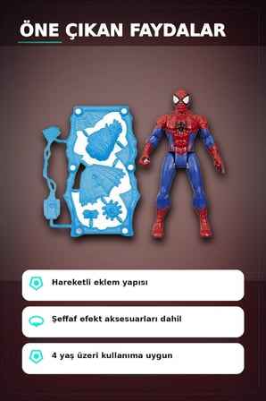 Marvel Spider-Man ActionVerse 12 cm Aksiyon Figürü - Hareketli Eklem ve Aksesuarlı Süper Kahraman Oyun Seti