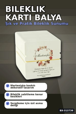 9 Cm Kare Bileklik Kartı Balya 200 Adet - Takı Vitrin Düzenleyici ve Organizer BX-313736