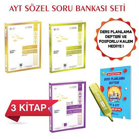 AYT Sözel Soru Bankası Seti 3 Kitap Üç Dört Beş Yayınları