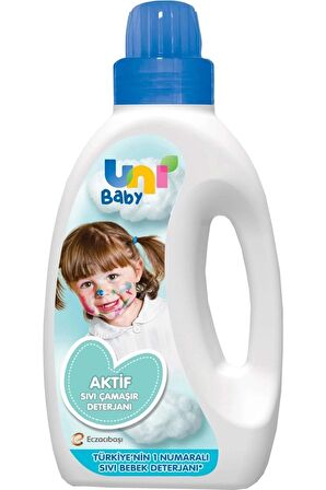 Unibaby Sıvı Çamaşır Deterjanı 1500ml Aktif(mavi) + 1500ml Çamaşır Yumuşatıcı (pembe) Paket 3lü