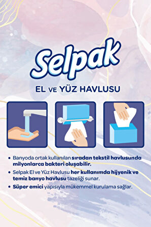 Selpak El Ve Yüz Havlusu 80li Paket 3lü 240Adet