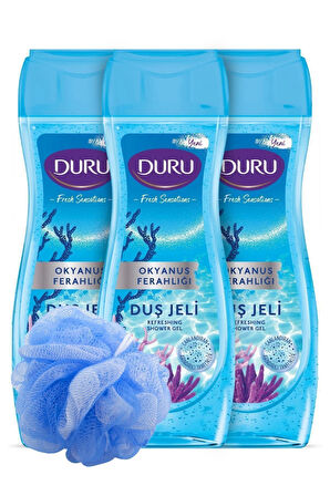 Duru Duş Jeli 450 Ml Okyanus Paket 3lü + Lif Hediyeli