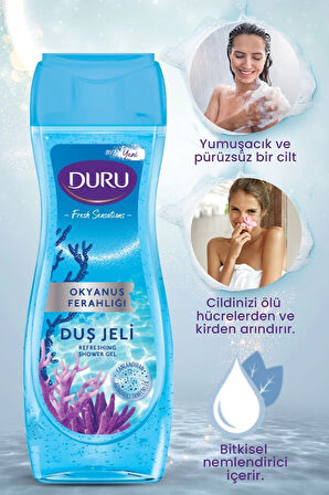 Duru Duş Jeli 450 Ml Okyanus Paket 3lü + Lif Hediyeli