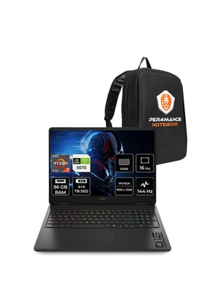 Omen 16 Ryzen AI 7 350 128GB 256GB SSD RTX5070/8GB 16" FHD+ 144Hz FDOS Gaming Laptop & Çanta