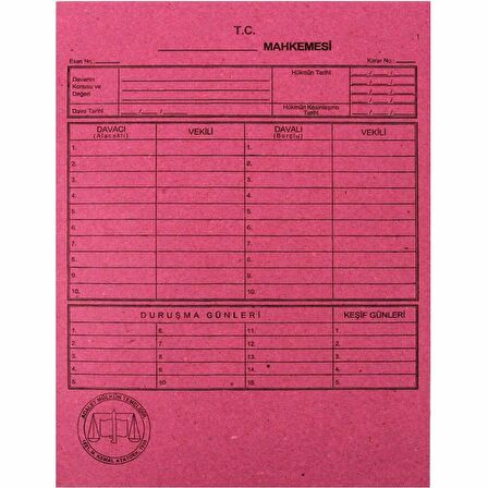 Alemdar Dava (Mahkeme) Dosyası 50'li Paket