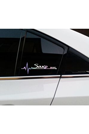 Saxo Yan Cam Sticker Oto Kapı 20 Cm X 7 Cm Hologram c24