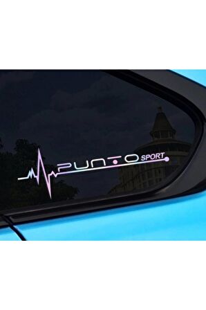 Punto Yan Cam Sticker Oto Kapı 20 Cm X 7 Cm Hologram c33