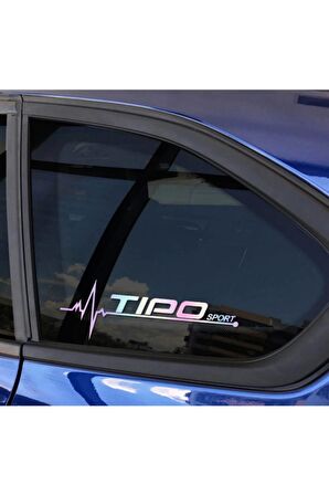 Tipo Yan Cam Sticker Oto Kapı 20 Cm X 7 Cm Hologram c34