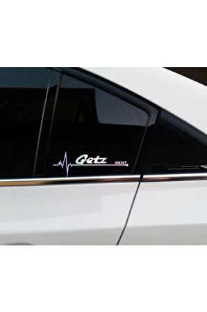 Getz Yan Cam Sticker Oto Kapı 20 Cm X 7 Cm Hologram c49