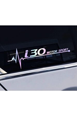 I30 Yan Cam Sticker Oto Kapı 20 Cm X 7 Cm Hologram c50