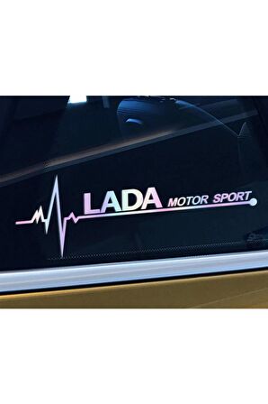 Lada Yan Yan Cam Sticker Oto Kapı 20 Cm X 7 Cm Hologram c62