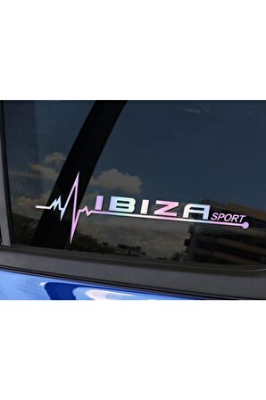 Ibiza Yan Cam Sticker Oto Kapı 20 Cm X 7 Cm Hologram c85