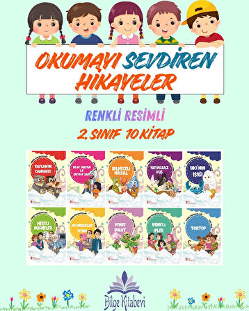 2.Sınıf Okumayı Sevdiren Renkli Resimli Hikayeler 6 - 10 Kitap
