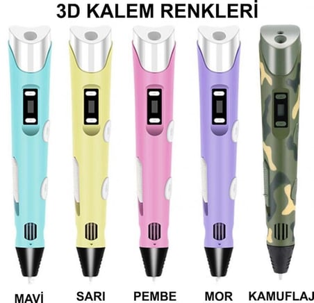 PEMBE 3D Kalem Yazıcı+10 renk 20 metre (10x2metre) PLA Filament