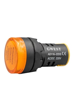 GWEST 22-S 220V 22mm Sarı Ledli Sinyal Lambası