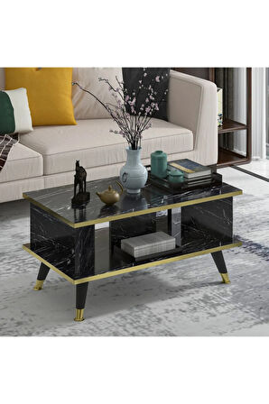 Galipol Orta Sehpa 80 Cm - Bendır Mermer - Altın