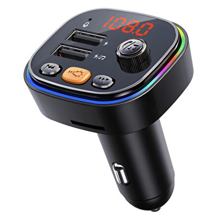 Araç Fm Transmitter Bluetooth Usb Mp3 Sd Kart Çakmaklık Girişli