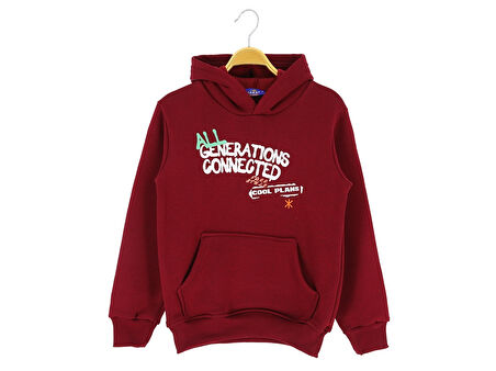 ATABAY 30709.2 9/12 YAŞ ERKEK SWEAT KAPŞONLU GENERATIONS BASKILI 3 İP Şardonlu